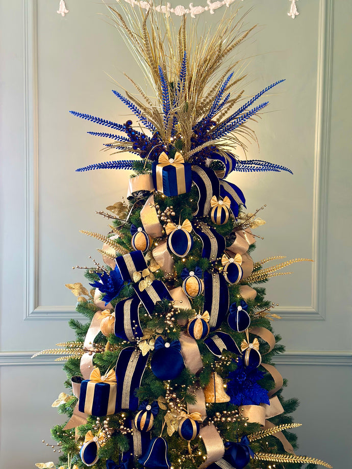 Navy Blue & Gold Bauble Decorations Christmas Tree