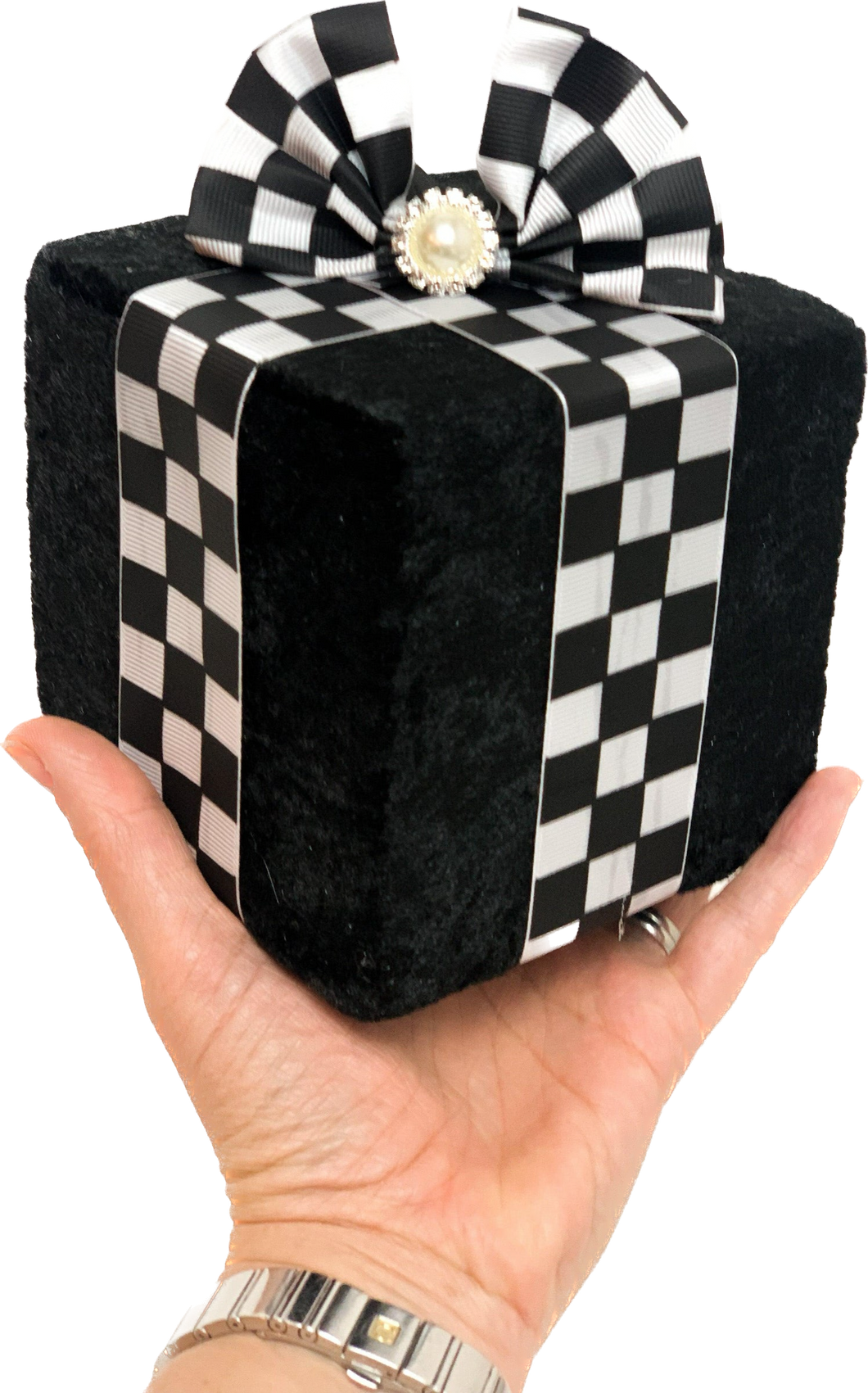 Black Checkered Present Decorations