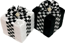 Load image into Gallery viewer, Black Checkered Present Decorations
