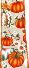 Load image into Gallery viewer, Autumn Pumpkin Wired Ribbon 2.5 Inch
