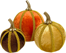 Load image into Gallery viewer, Set of 3 Autumn Pumpkin Decorations - A Bauble Affair
