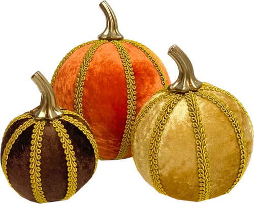 Set of 3 Autumn Pumpkin Decorations - A Bauble Affair