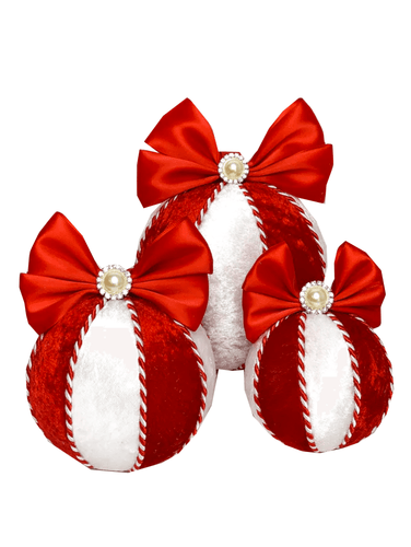 Candy Cane Red & White Baubles - A Bauble Affair