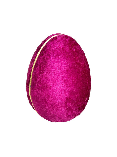 Empire Egg - Fuchsia Pink & Gold Stripe 10cm - A Bauble Affair