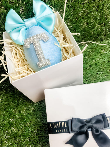 Personalised Blue Easter Egg Bauble Gift Set - A Bauble Affair