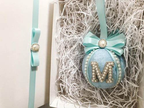 Personalised Large Ice Blue Bauble Gift Set - A Bauble Affair
