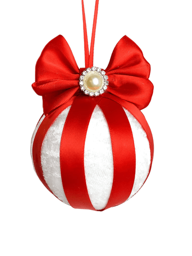 White & Red Bauble - A Bauble Affair
