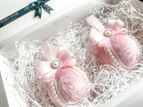 Duo Pearl & Pastel Pink Decorations - A Bauble Affair