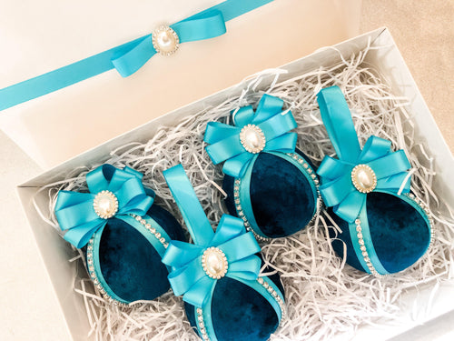 Turquoise Baubles - Set Of 4 - A Bauble Affair