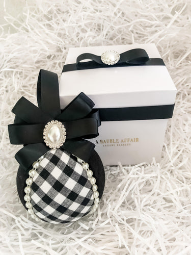Festive Black & White Gingham Bauble Gift Set - A Bauble Affair