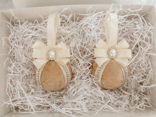 Champagne Gold Baubles - Set Of 2 - A Bauble Affair