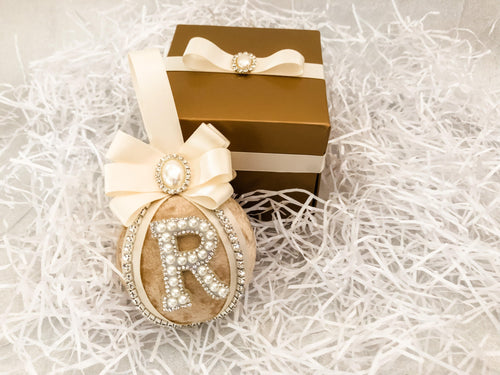 Personalised Champagne Gold Bauble Gift Set - A Bauble Affair