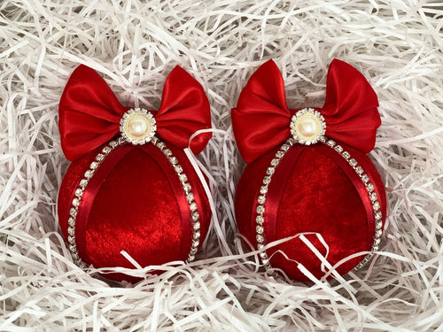 Red Baubles - Set Of 2 - A Bauble Affair