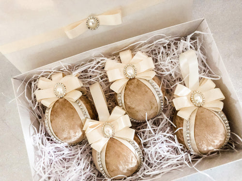 Champagne Gold Baubles - Set Of 4 - A Bauble Affair
