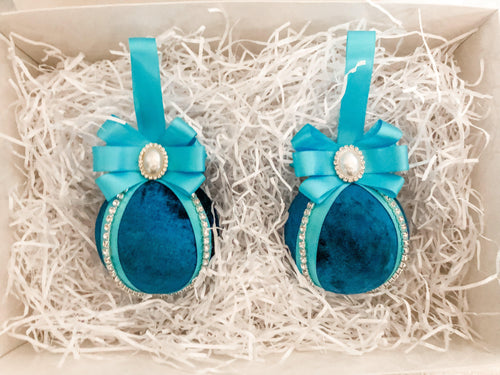 Turquoise Baubles - Set Of 2 - A Bauble Affair