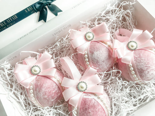 Pearl & Pastel Pink Decorations - A Bauble Affair