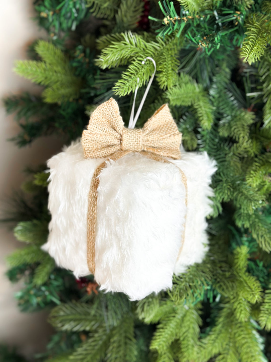 Fluffy White Present Decorations