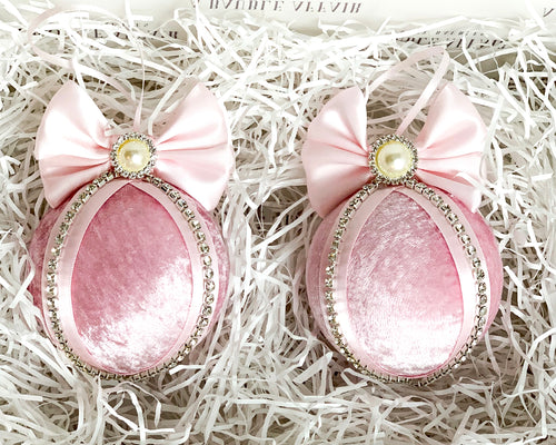 Pastel Pink Baubles - Set Of 2 - A Bauble Affair