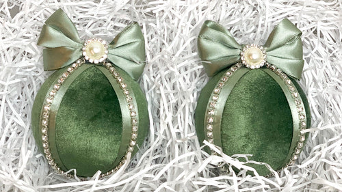 Sage Baubles - Set Of 2 - A Bauble Affair