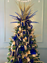 Load image into Gallery viewer, Navy Blue &amp; Gold Bauble Decorations Christmas Tree
