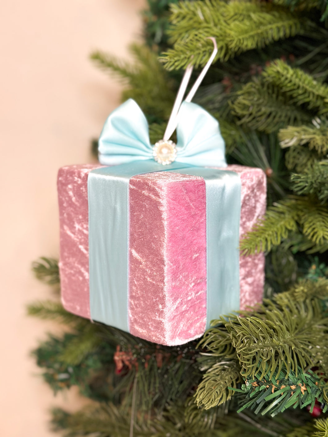 Pastel Pink Candy Cane Present Decorations