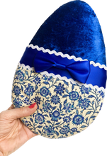 Load image into Gallery viewer, Large Luxury Easter Egg Wreath Accessory - Dutch Blue Flower Pattern
