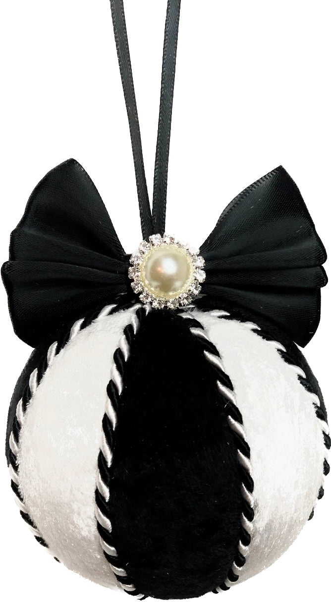 Candy Cane Black & White Mono Baubles