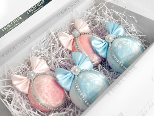 Pink & Blue Pastel Baubles - Set Of 4 - A Bauble Affair