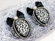 Load image into Gallery viewer, Snow Leopard Print Baubles - Set Of 2
