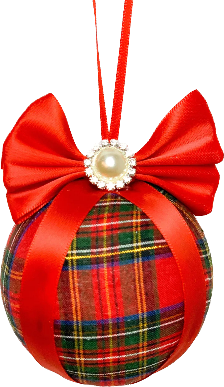 Tartan Red Baubles - A Bauble Affair