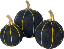 Load image into Gallery viewer, Sparkly Black Pumpkin Decoration - A Bauble Affair
