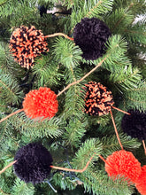 Load image into Gallery viewer, Black &amp; Orange Pom-pom Garlands
