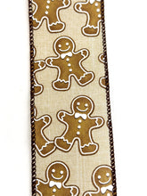 Load image into Gallery viewer, Gingerbread Wired Ribbon 2.5 Inch
