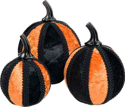 Black & Orange Pumpkin Decoration - A Bauble Affair