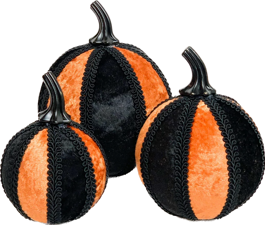 Black & Orange Pumpkin Decoration - A Bauble Affair