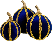 Load image into Gallery viewer, Oxford Navy Blue Pumpkin Decoration
