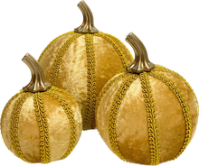 Load image into Gallery viewer, Gold Pumpkin Decoration - A Bauble Affair
