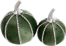 Load image into Gallery viewer, Sage Green &amp; Silver Pumpkin Decoration
