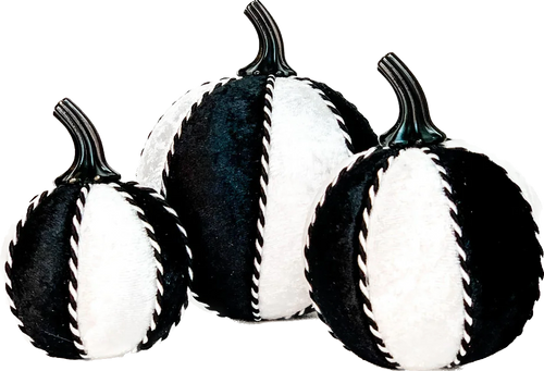 Black & White Pumpkin Decoration - A Bauble Affair