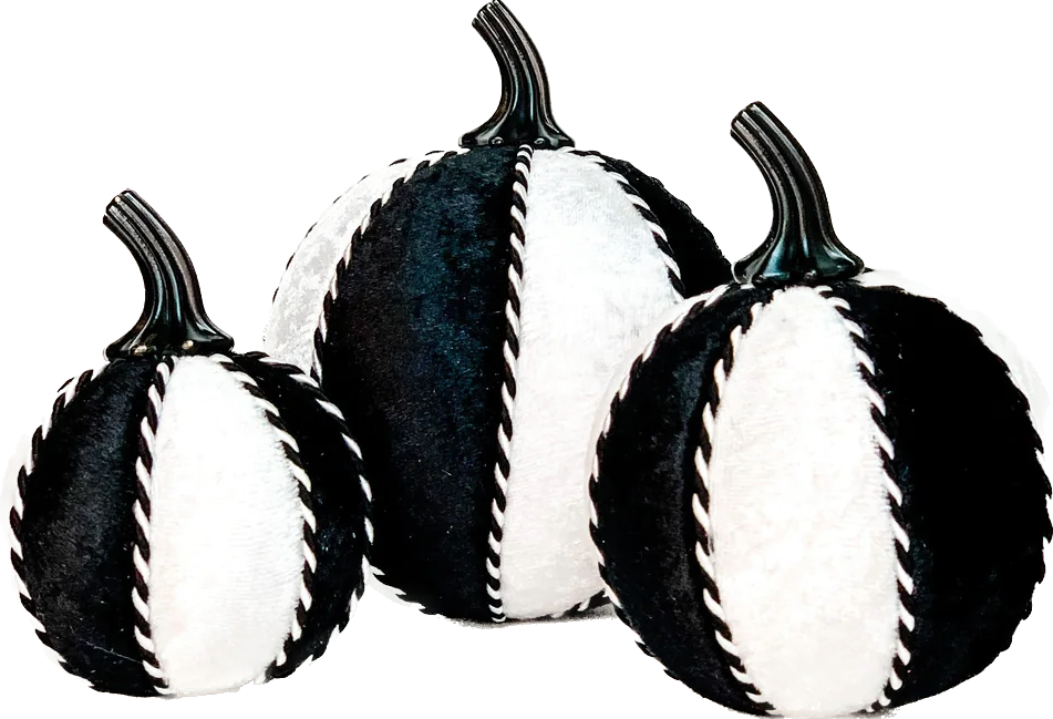 Black & White Pumpkin Decoration - A Bauble Affair