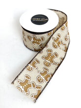 Load image into Gallery viewer, Gingerbread Wired Ribbon 2.5 Inch
