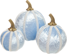 Load image into Gallery viewer, Pastel Blue Pumpkin Decoration - A Bauble Affair
