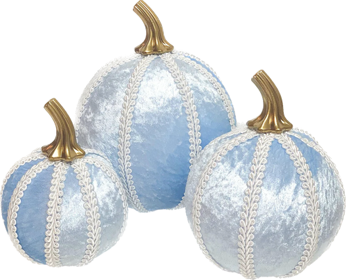 Pastel Blue Pumpkin Decoration - A Bauble Affair