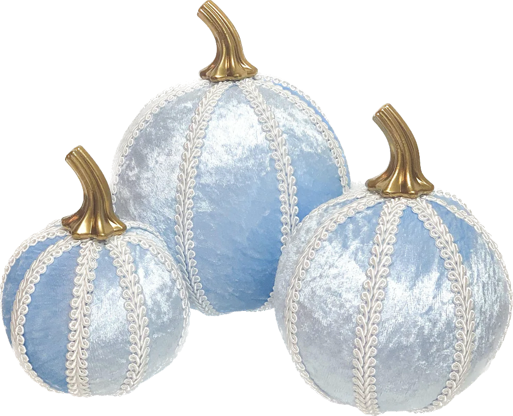 Pastel Blue Pumpkin Decoration - A Bauble Affair