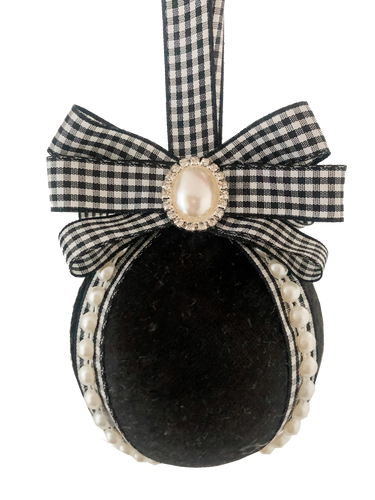 Black & White Gingham Baubles - A Bauble Affair