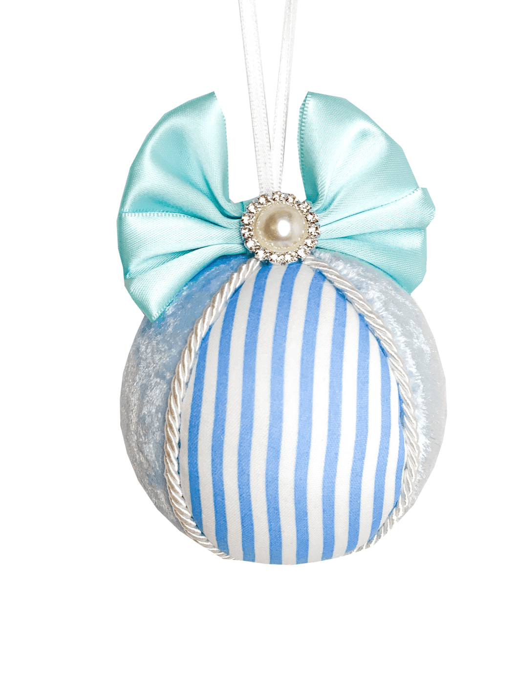 Pastel Blue & Candy Cane Baubles - A Bauble Affair