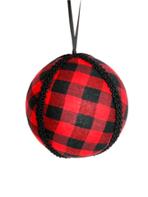 Load image into Gallery viewer, Red &amp; Black Buffalo Check Baubles - A Bauble Affair
