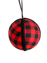 Load image into Gallery viewer, Red &amp; Black Buffalo Check Baubles - A Bauble Affair
