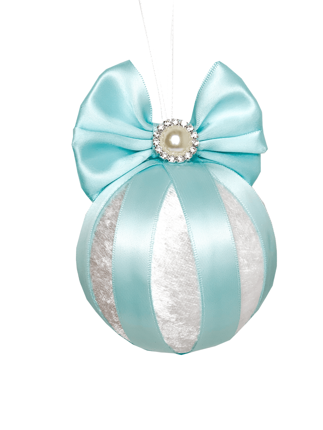 White & Pastel Blue Baubles - A Bauble Affair