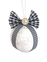 Load image into Gallery viewer, Farmhouse White Gingham Baubles - A Bauble Affair
